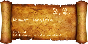 Wimmer Margitta névjegykártya